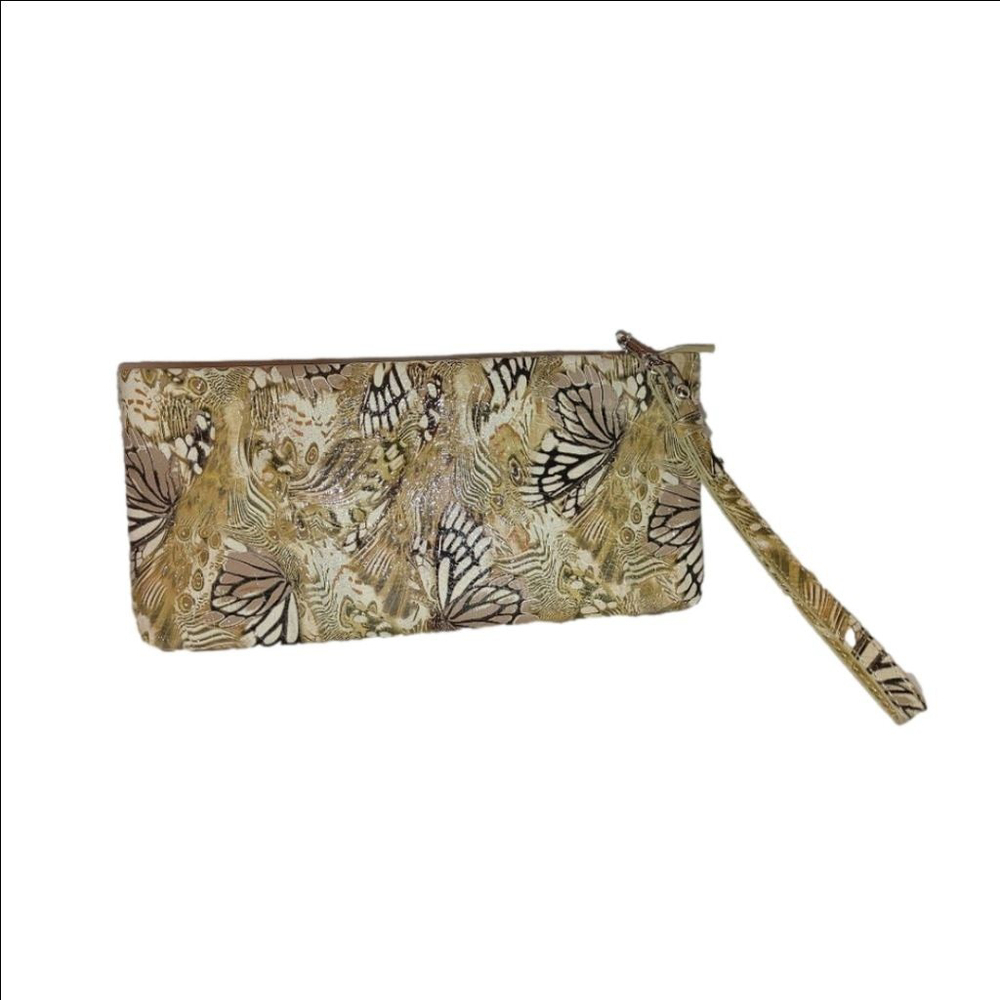 LODIS Patent Leather Butterfly Print Clutch